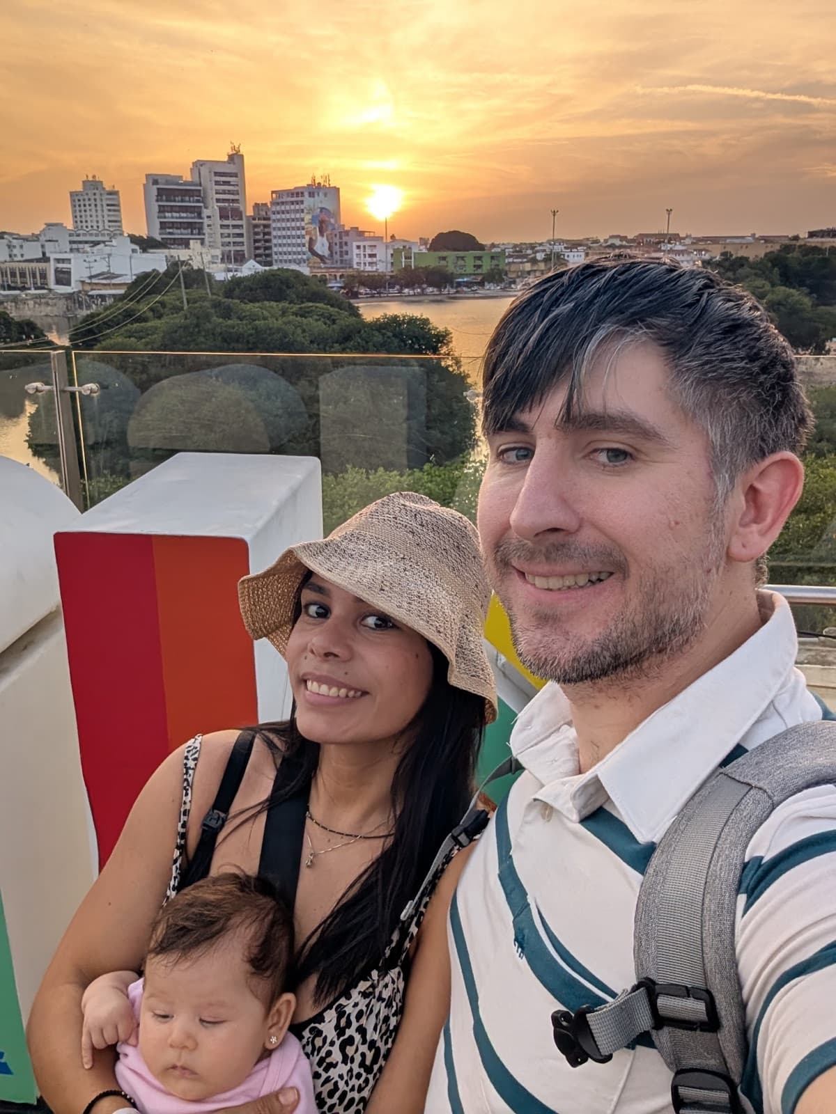 Sunset over the water